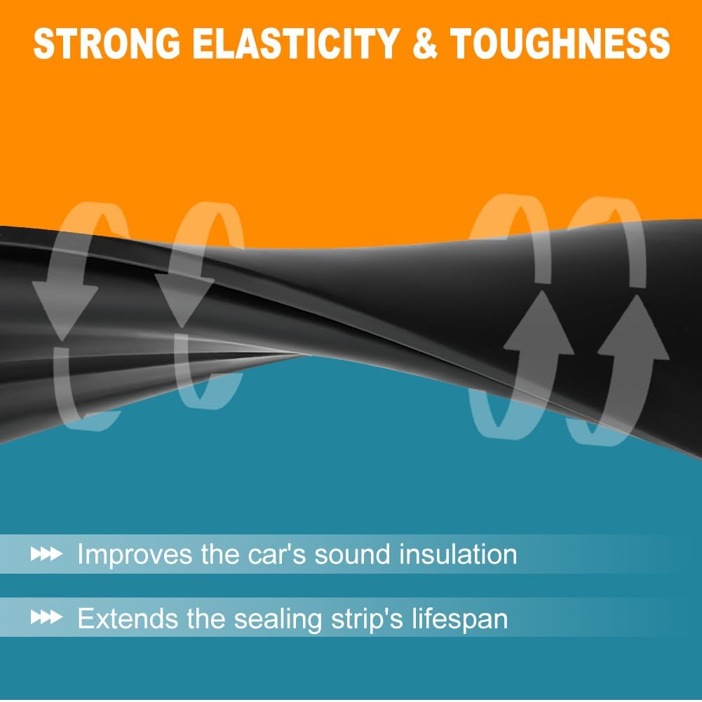 JDMON Roof Drip Molding Strips Weatherstrip Compatible with Toyota Yaris Sedan 2007-2012, Replace 7555152160 7555252140, Left and Right, 2 PCS