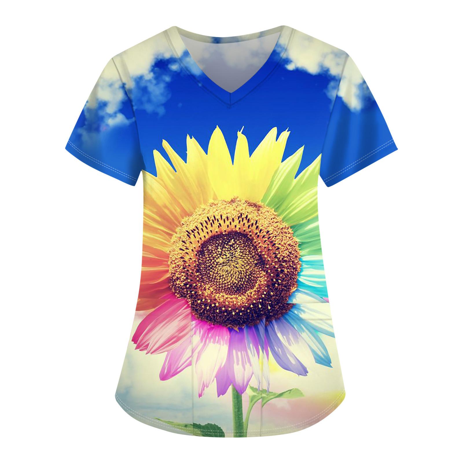 

Женские свободные топы с коротким рукавом Повседневные топы больших размеров с V-образным вырезом и короткими рукавами Повседневные летние футболки Женские топы Футболки Рабочая одежда XL синий