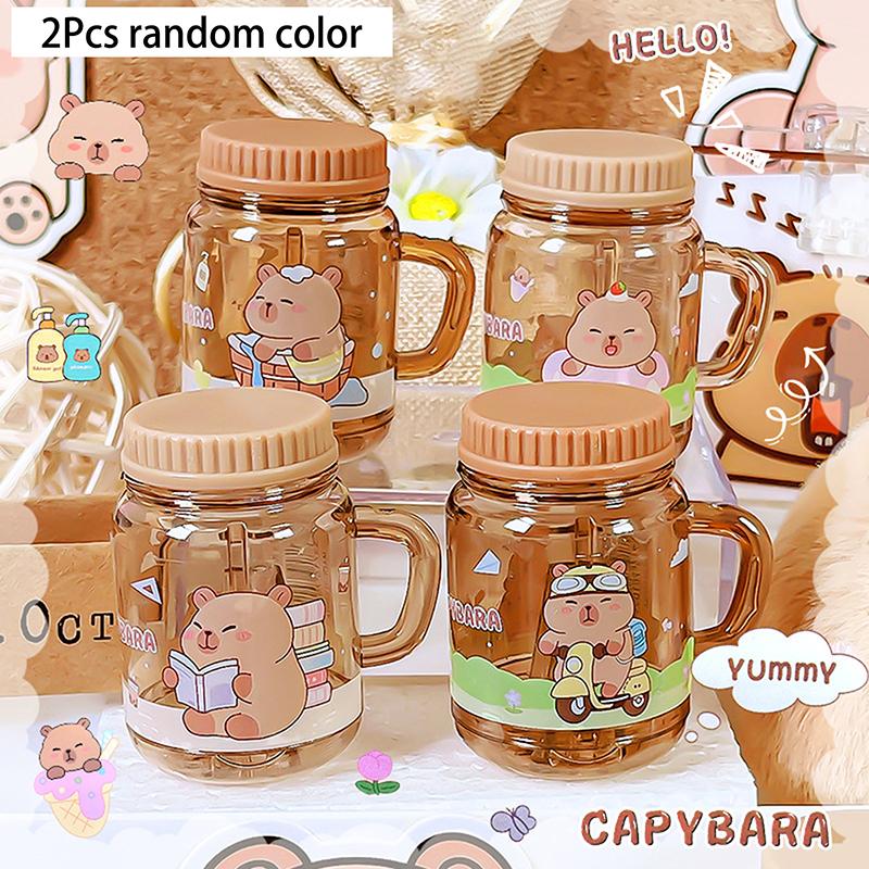 2Pcs Kawaii Portable Capybara Pencil Sharpener Creative Cartoon Pencil Sharpener Office School Supplies Student Stationery Gifts