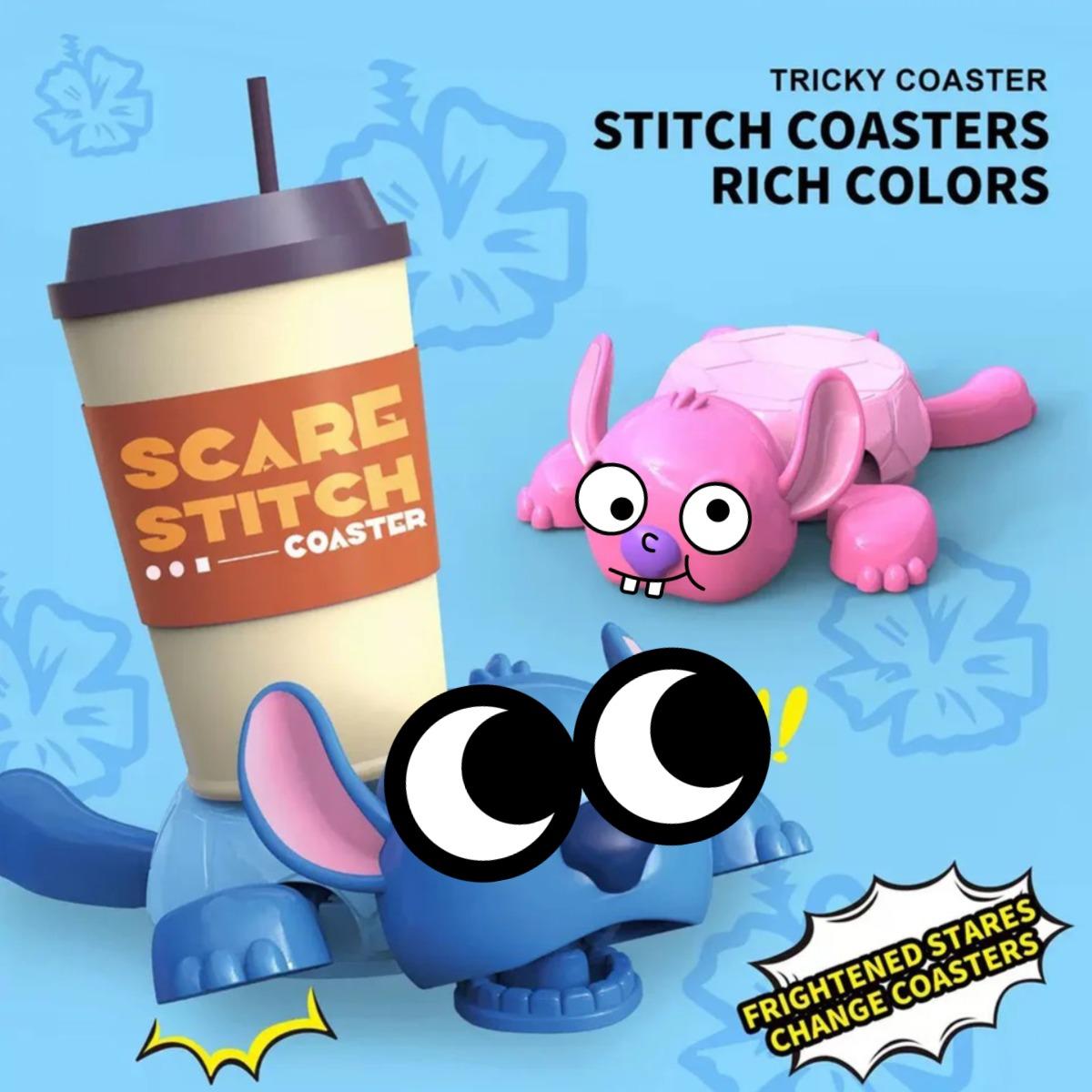 

Cartoon Cup Mat Coaster with Movable Eyes Limbs Anti-scald Heat-Resistant Cup Holder Heat Resistant Cartoon Cup Mat рожевий