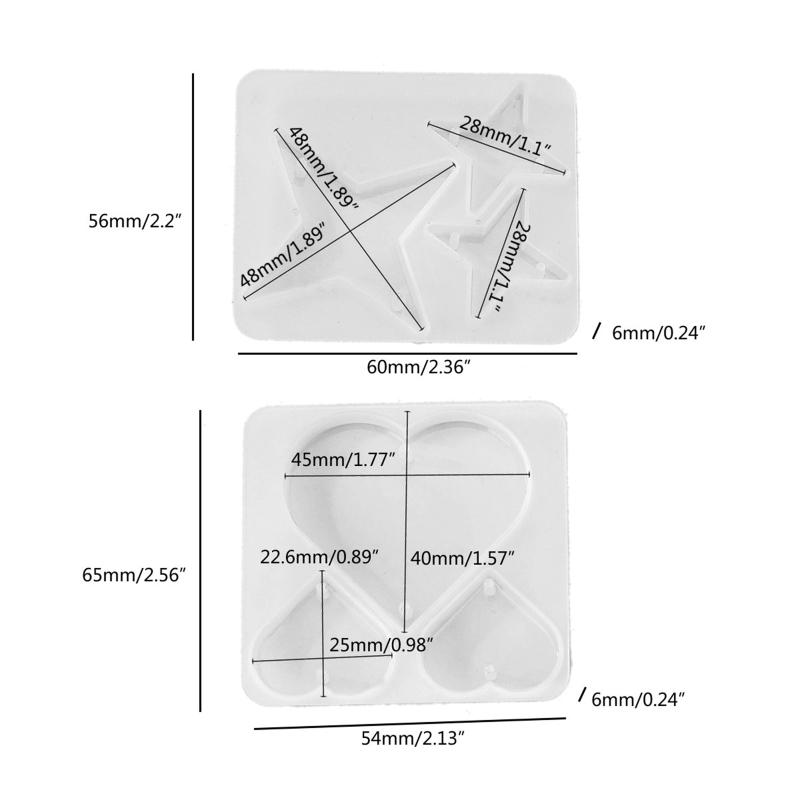 Hjärta Stjärna Epoxihartsform Väggdekoration Hängande Hänge Berlocker Hartsformar för DIY Pärlor Gardin Hantverk