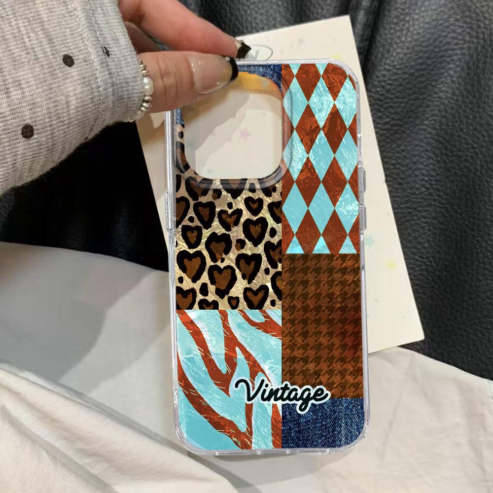 Capa de Celular Coreana Quatro Cores Padrão Leopardo Casal para iphone 17 Pro Max 16 14 7 Plus 16e 8 X XS 12 15 13 Pro 11 XR Capa