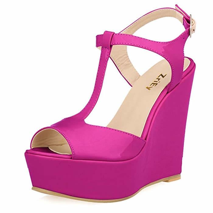 Fashion Women's Open Toe Sandals High Wedge Sexy Club Heel Shoes Dress Shoes Wedding Shoes
