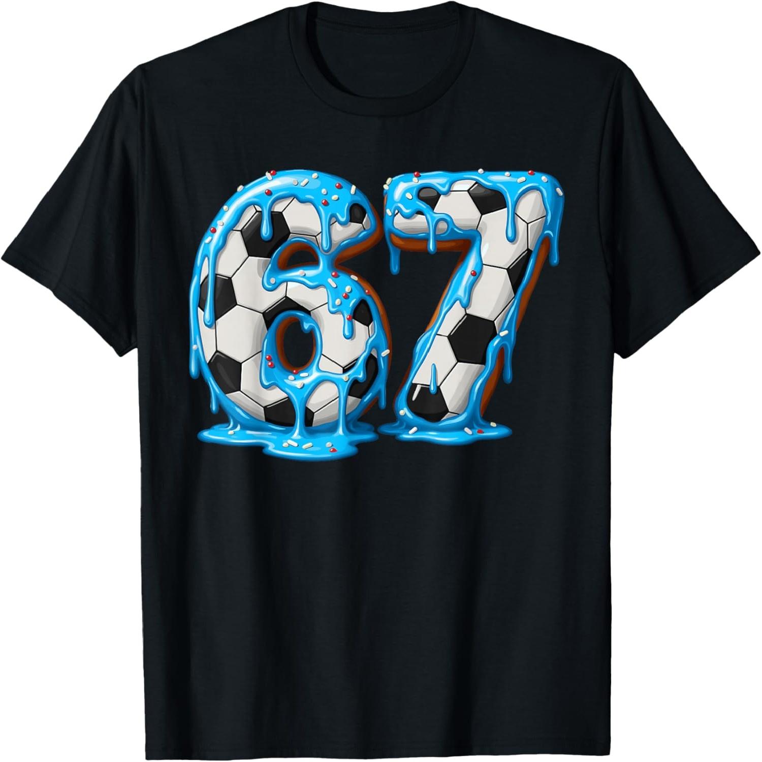 Soccer 67 Six Seven Meme Ice Cream Drip Funny Gen Alpha T-Shirt S разноцветный
