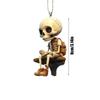 2D Acrylic Horrible Skeleton Figurine Skull Ornaments For Desk Halloween Car Rearview Mirror Decor Display Auto Pendant