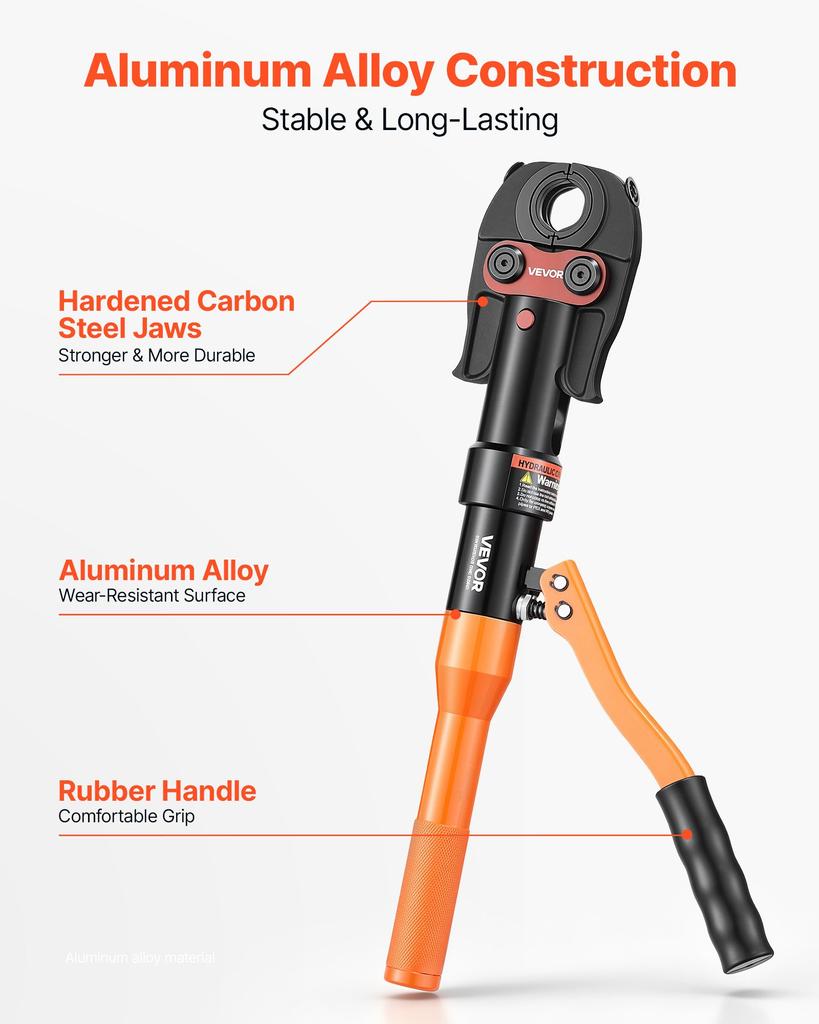 VEVOR Pipe Crimping Tool, Hydraulic Driven Press Tool with 5 Press Jaws, M12, M15, M18, M22