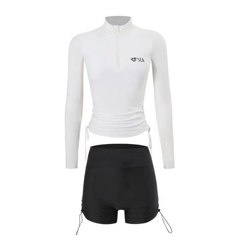 2025 Women's High-End Conservative Sports Swimsuit - Slimming & Sun Protective for Surfing