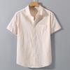 Men's Short Sleeve Linen Shirt - Retro Casual Summer Style