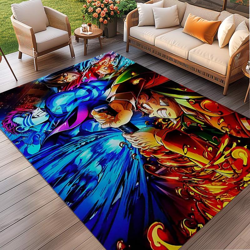 Demon Slayer Print Rug, Washable Floor Carpet, For Entryway Dorm Laundry Room Office Study, Home Decor Birthday Christmas Gift