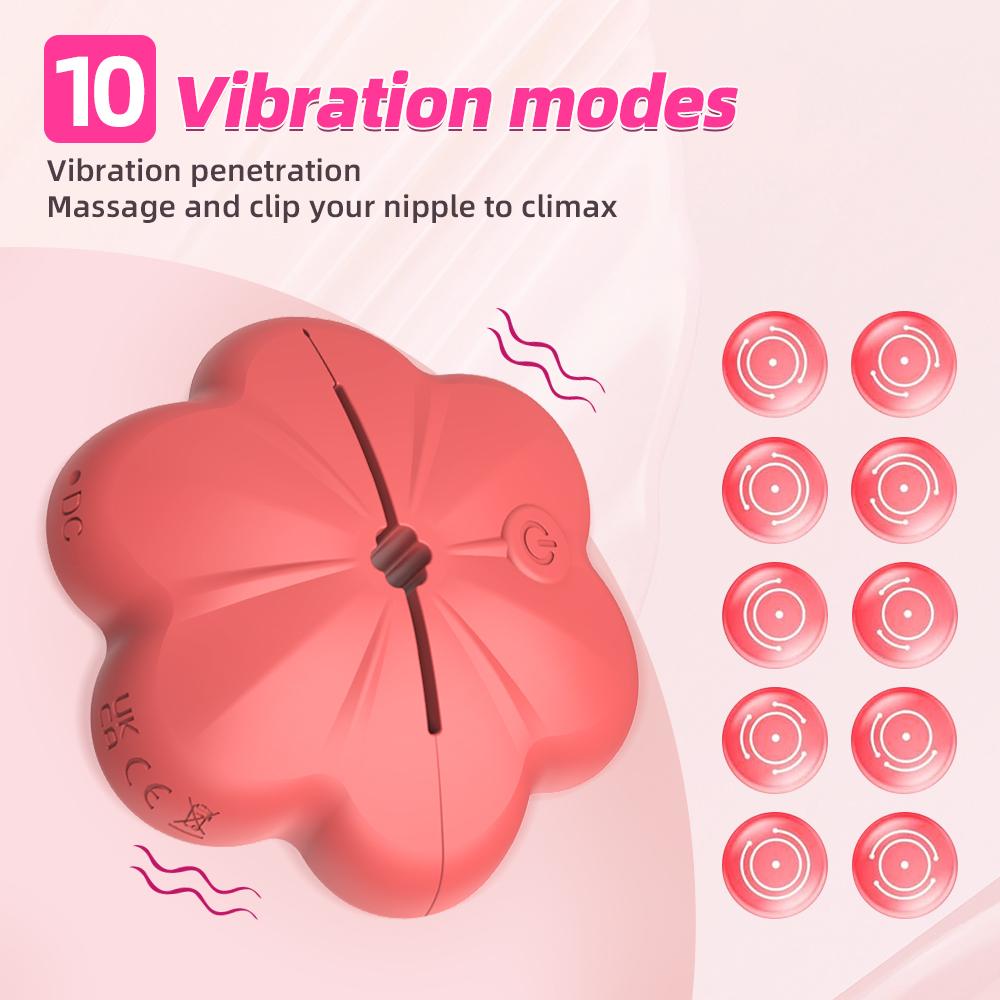 Electric Breast Clip Vibrator Wearable Remote Control Breast Stimulator Erotic Tease Nipple Breast Masturbator G-spot Massager