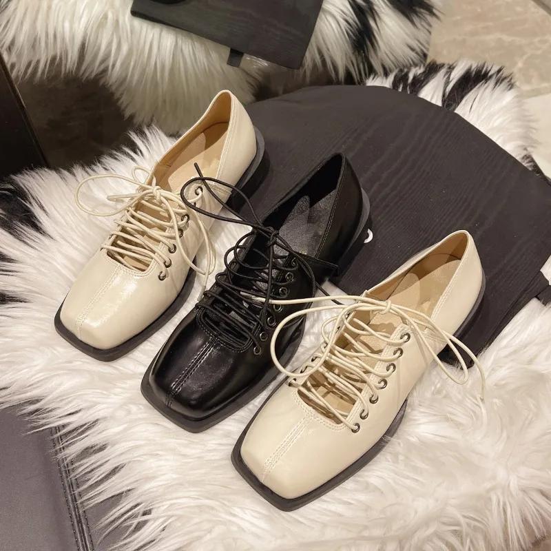 Women's Solid Color Low-top Shoes 2025 Spring and Autumn Fashionable Trendy Casual Mid-mouth Lace-up Design Low-top Shoes Zapato