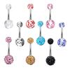 European And American New Combination Flashes Navel Nails Soft Pottery Ball Belly Button 10 -In -One Stainless Steel Puncture Jewelry