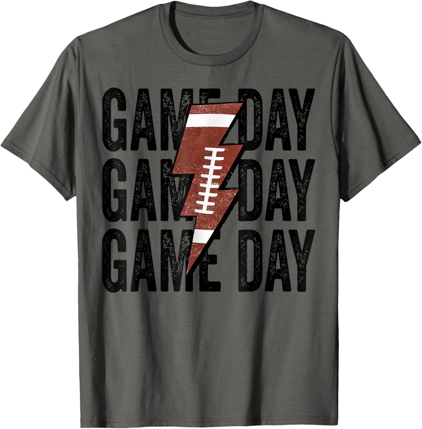 Vintage Game Day Football Lightning Bolt Funny Team Sport TShirt Casual Sport Top - Men s Summer Cotton Graphic Tee S