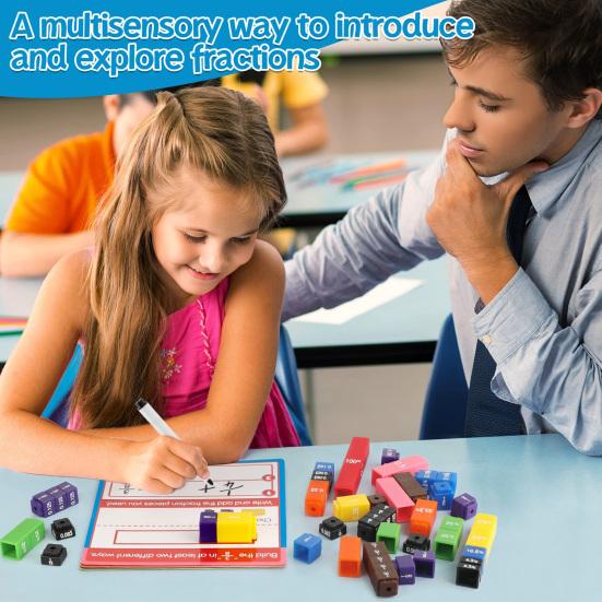 Set Interlocking Fraction Cubes Activity Set Elementary School Equivalent Fraction