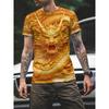 Camiseta Wolf 2025 Para Homens Estampa Animal Manga Curta Top 3D Casual Street Camiseta Masculina Oversized Camiseta Masculina Roupa Vintage