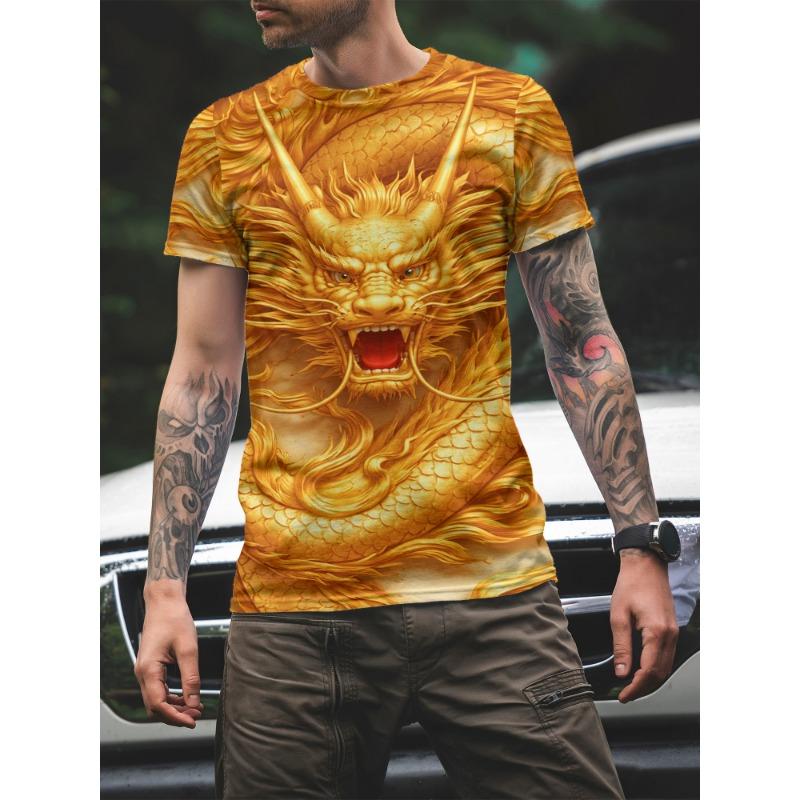 Camiseta Wolf 2025 Para Homens Estampa Animal Manga Curta Top 3D Casual Street Camiseta Masculina Oversized Camiseta Masculina Roupa Vintage