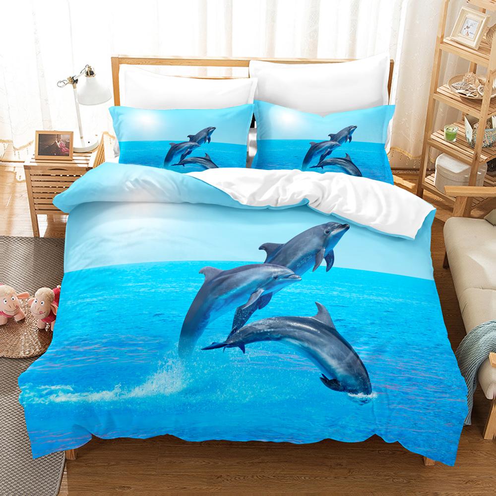 3DThe DolphinsBedding Sets Duvet Cover Set With Pillowcase Twin Full Queen King Bedclothes Bed Linen