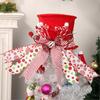 Festival Tree Topper - Xmastree Top Hat With Candy Cane And Striped Bow Ribbon