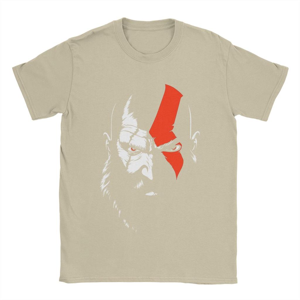 God Of War Kratos Herren T-Shirt Lässige T-Shirts Kurzarm Rundhals T-Shirts Baumwolle Klassische Oberteile