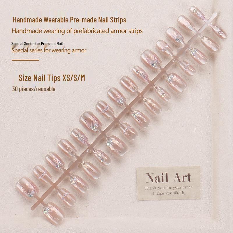 

High-End Handmade Pearl Fishtail Press-On Nails - New Year Hot Style Nail Art for Spicy Girls (Short) . Glue