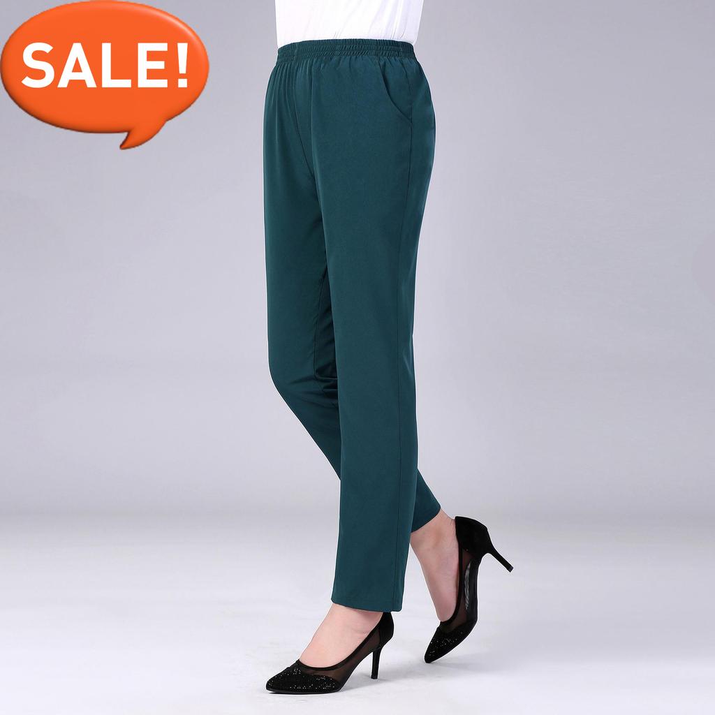 Fashion Women'S High Waist Elastic Deep Straight Pants Casual Pants