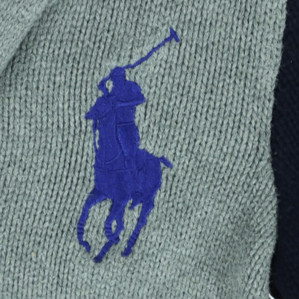 Ralph Lauren Big Pony Long Sleeve Shawl Collar Cardigan 110 Gray Kid's Used