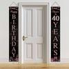 Happy 40th Birthday Door Banner Porch Sign Rose Gold, Cheers to 40 Years Birthday Party Decorations Supplies for Women