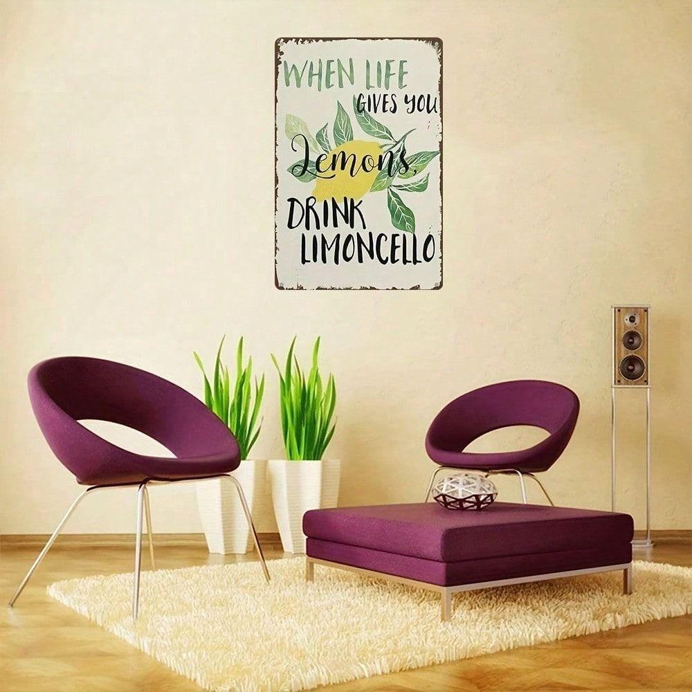 Vintage Lemoncello Metall Wandkunst Schild