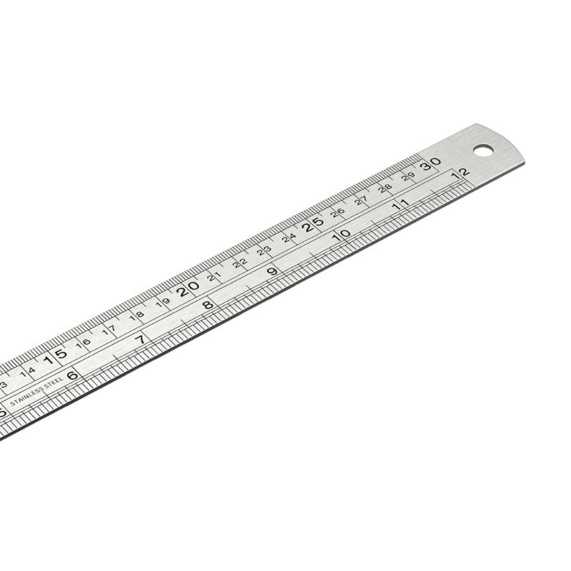 High Accuracy Steel Drawing Ruler with Double Scale System Metric Royal Etched Marks Easy To Use for Engineers