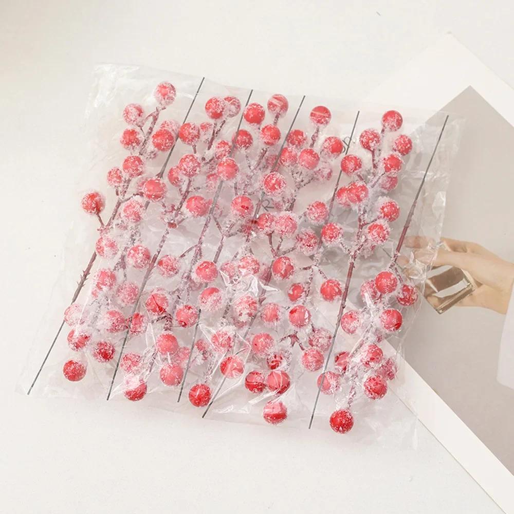 

Christmas Tree Decorations 20Pc Artificial Red Berry Branch with Snow Frosted Effect for DIY Xmas Craft Home Holiday Decor