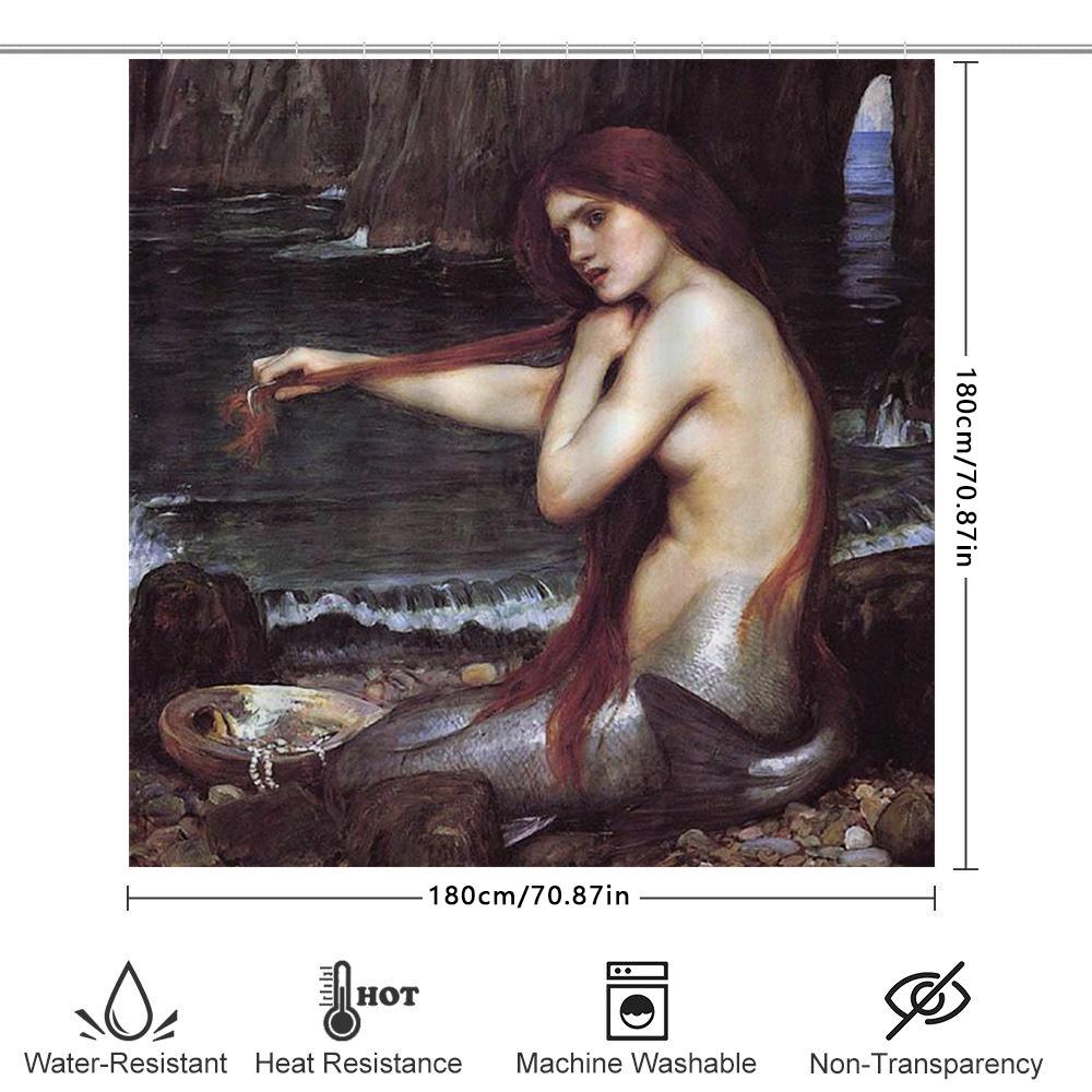 Artistic Mermaid Shower Curtain Bath Decoration For Home Decor