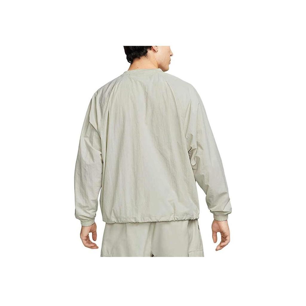 Nike Swoosh Color-Block Logo Print Crew Neck Sweatshirt Men Tops Light-Bone DX0661-072