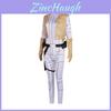Star Wars Leia Prinzessin Cosplay Jumpsuit aus Polyestergewebe für Anime- und Bühnenauftritte