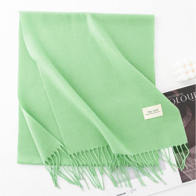 New Solid Color Maillard Imitation Cashmere Scarf for Women Autumn and Winter High End Warm Shawl Simple Scarf