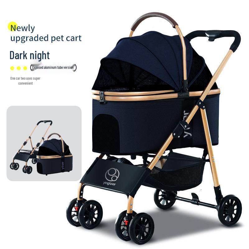 Lightweight Foldable Pet Stroller for Small Dogs & Cats