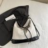 Niche retro splicing tote bag women's 2025 new trendy shoulder bag multi-functional large-capacity backpack