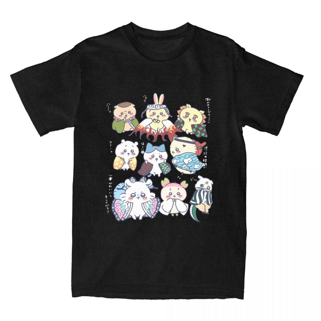 Miniso Anime Chiikawa TShirt Woman Man Japan Streetwear Cotton TShirts Summer O Neck Fashion Tees Wholesale Big Size Clothes