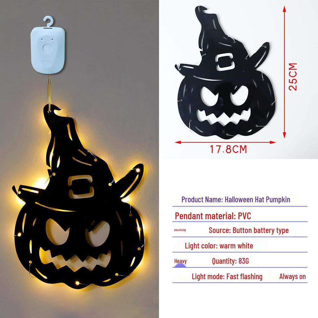 Halloween Pumpkin Ghost Hanging Lights for Indoor Wall & Window Decoration