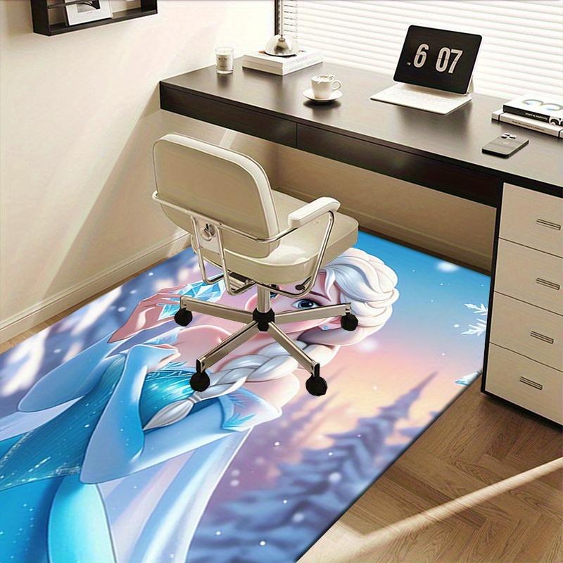 1pc Office Carpet, Under Chair Rug, Gift for Home Decor, Frozen Elsa Inspired Winter Wonderland Flooring Mat