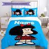 3pcs Mafalda2 Cover Set - Personalized Name, HD Printed Bedding with 1 Cover and 2 Pillowcases - Perfect for Home Decor, Easy Care