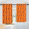 2pcs/set Skeleton Skull Black Window Curtain Horror Halloween Haunted House Home Bedroom Decor Blackout Polyester Fabric Curtain