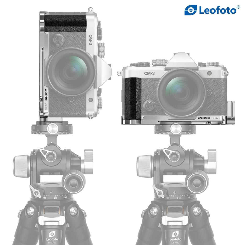 Leofoto Plate for OM System Composition Tripod Mountable LPO-OM-3 L-Shaped OM-3, Aluminum, Arca-Swiss Compatible, Vertical/Horizontal Switchable,
