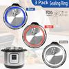 3 Pack Sealing Ring 6 Qt for tant Pot Sealing Rings Replacement for 5/6Qt tant Pot Seal, With 3 Float Valve Caps, Food-grade Silicone tapot Gasket