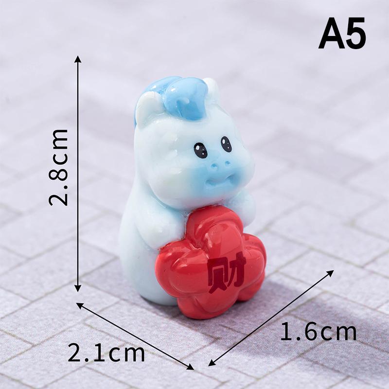 2026  Year Figurines Miniatures Cartoon Lucky Horse Micro Landscape Car Ornaments Home Desk Decorations Room Decor Gift
