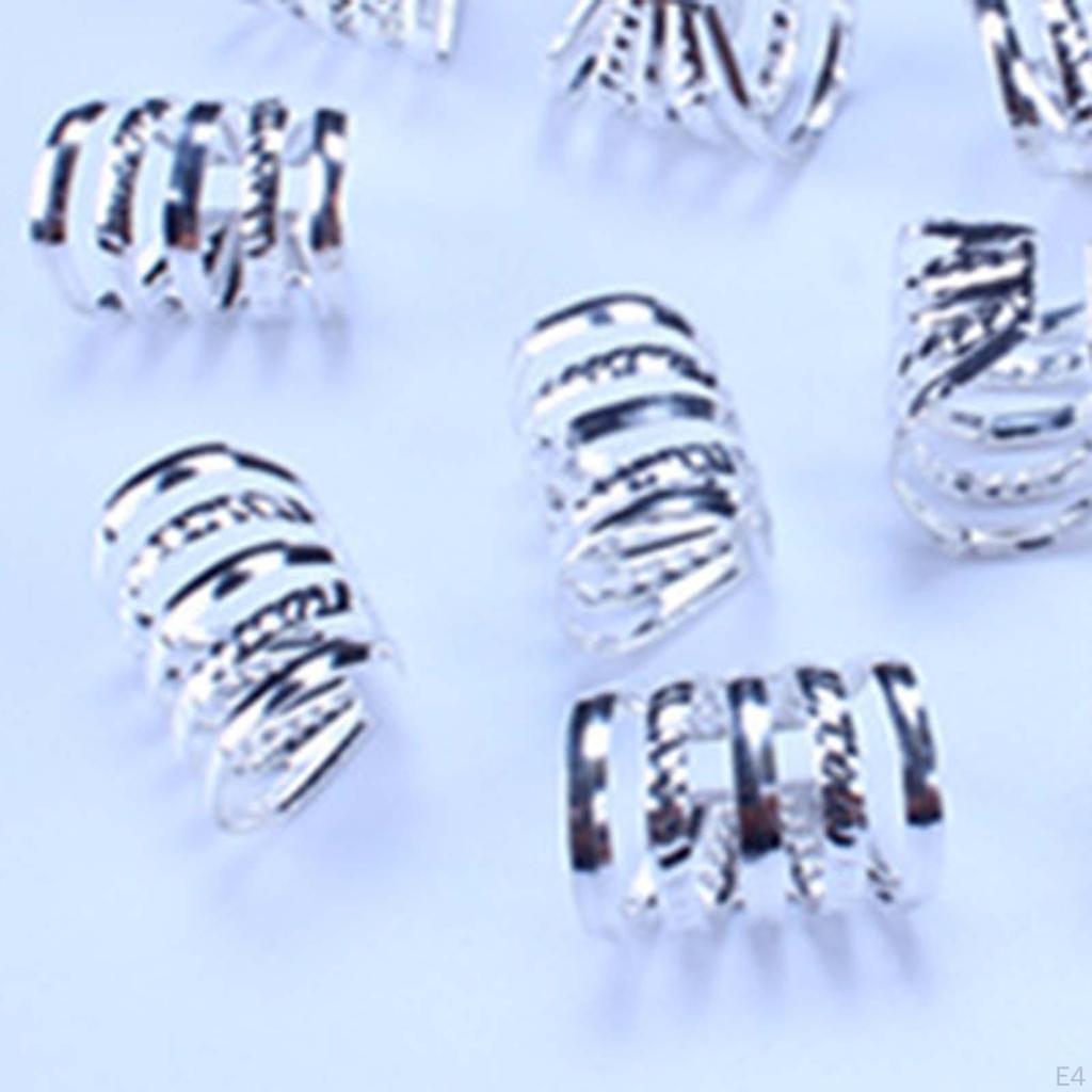 100 PCS Iron Dreadlock Beads, Metal Hair Jewelry for Women Braids Accessories Rings