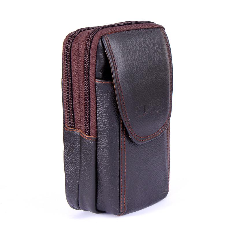 Multifunktionale Crossbody- und Hüfttasche für Herren - Handy- und Münzhalter aus Rindsleder