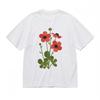 Women's Soft Comfortable Classic T-Shirt Minimalist Red Flower Cotton Tee Summer
