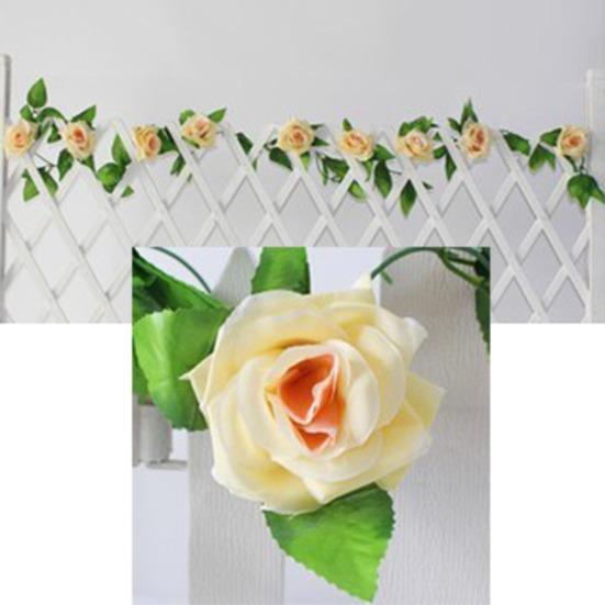 230cm Konstgjord blomma Rose Vine Hängande Garland Party Hem Bröllop Väggdekor
