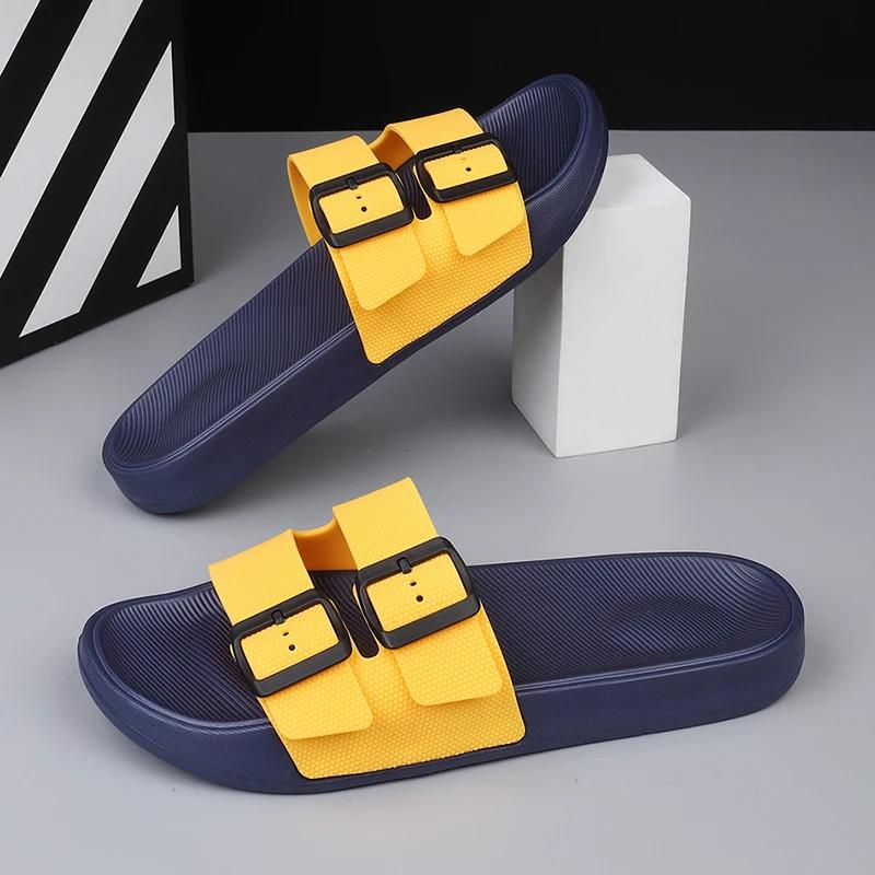 Men's Sandals Men's Slippers Beach Shoes Unisex Wear-resistant Non-Slip Shoes for Men Soft and Comfortable Non-Slip Thick Bottom