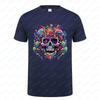 Mexican Skull Pattern Cotton Summer Tee Unisex Short Sleeve Round Neck Retro Style Graphic Shortsleeved Launched Casual Tshirt
